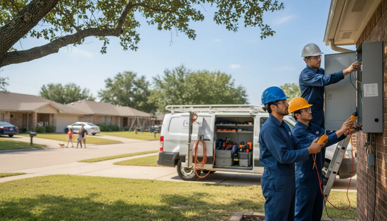 Certified electrician providing emergency electrical services in Farmersville, TX